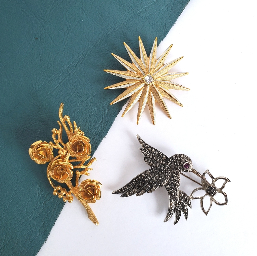 Set of 3 Vintage Brooches